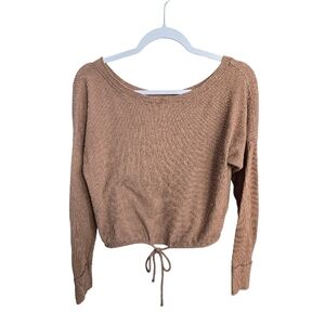 Abercrombie Tie Waist Ribbed Knit Women's Long Sleeve Top SMALL